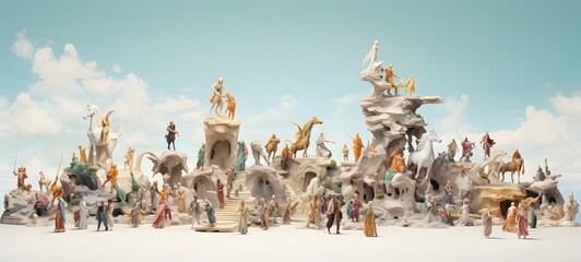 Tiny figures from life Pegasus, ai generative