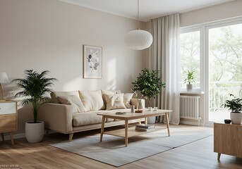 Fototapeta premium Modern Apartment Penthouse Design Light, Airy Living Space