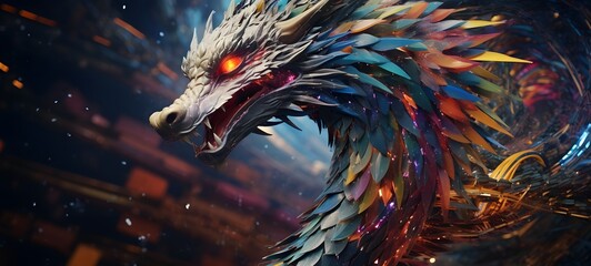 Tiny figures from life dragon, ai generative