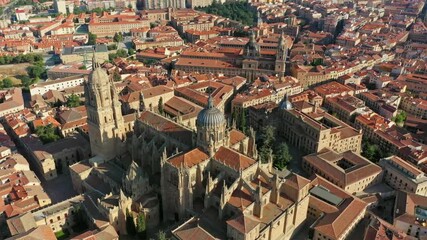 Aerial view of the historic city of salamanca in spain