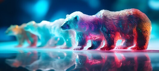 Tiny figures from life snow bear, Miniature Snow Bears in a Winter Wonderland, ai generative