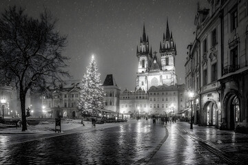 Fototapeta premium Christmas in Old-town square (Staromestske namesti), Prague