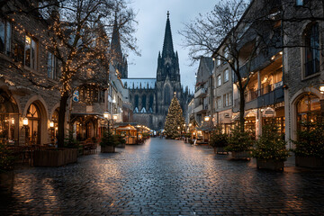 Obraz premium Kölner Weihnachtsmarkt am Dom