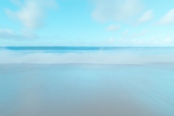 Soft-focus beach scene, pastel colors