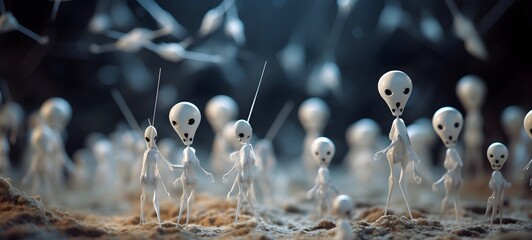 Ethereal White Garuda Miniatures: A Surreal Close-Up Tiny figures from life white garuda, ai generative