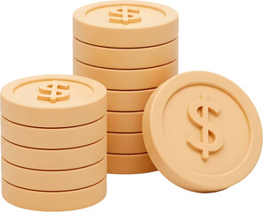 gold coins and dollar sign