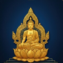 Obraz premium Happy Rarih Golden Buddha Image for Buddhist Celebration