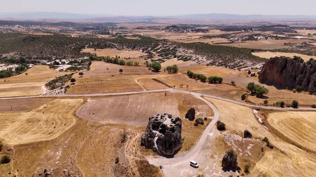 Aerial videos of the Anatolian Phrygian Valley Avdalaz Castle