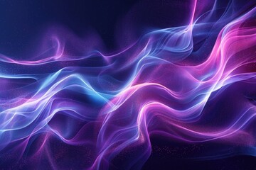 Fototapeta premium Dark Neon Ribbon Background – Electric Blue & Magenta Glow with Subtle Smoke