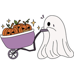 Halloween cute spooky hand drawn 