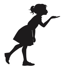 Girl blowing kiss silhouette