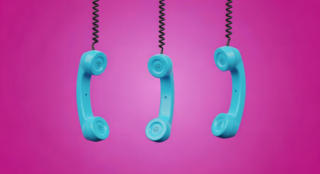 3 Telephone or Phone Reciever hanging