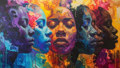 Vibrant Colorful Portrait of Five Women