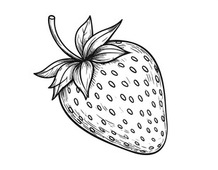 Vintage strawberry sketch illustration