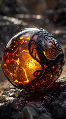 Glowing Sphere with Artful Detail: A captivating, highly detailed image of a vibrant, glowing sphere.