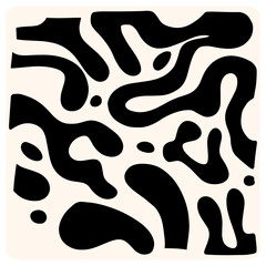Abstract Black Swirls Seamless Pattern