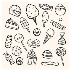 Delicious Hand-Drawn Sweets and Dessert Doodles