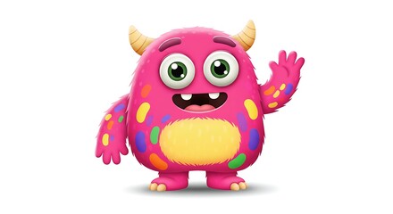 Naklejka premium Friendly Monster Waving