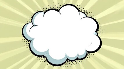 Comic Book Style Speech Bubble with Retro Yellow Burst Background - Powered by Adobe