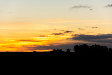sunset with backlight in the countryside