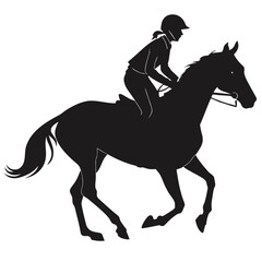 Horse rider galloping silhouette