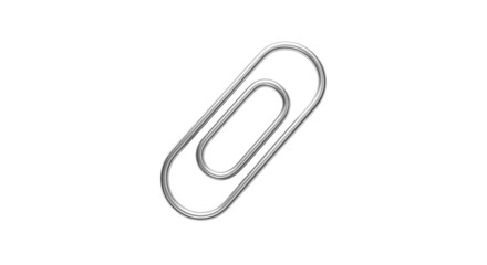 Obraz premium Silver Paperclip on Transparent Background with Minimalist Style