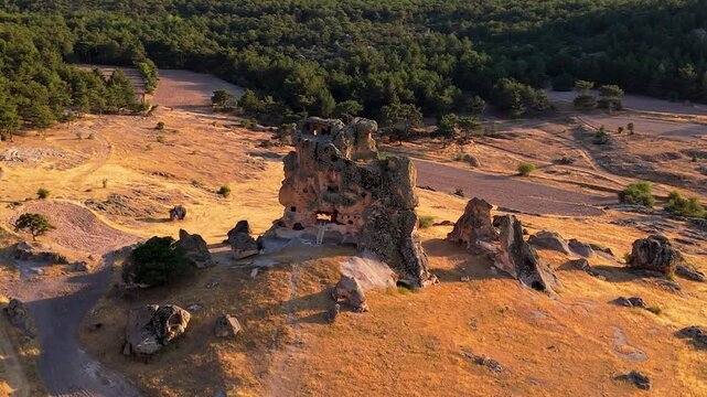 Aerial videos of the Anatolian Phrygian Valley Soğanlı Castle