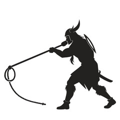 Viking pulling rope silhouette © Monira