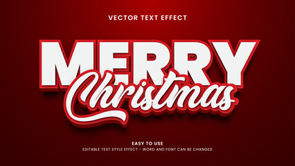 editable text effect merry christmas 3d style premium vector