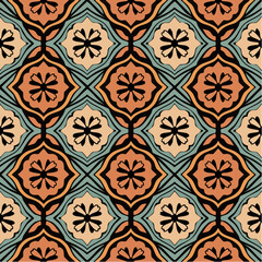 Fototapeta premium diamond quatrefoil tile refined diamond repeat for upholstery and editorial accents — ornamental core with bold colorway that sells to bespoke interiors