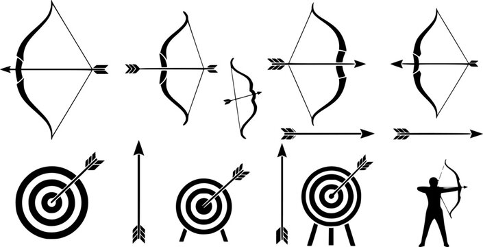 bow icon vector set archer illustration sign collection . archery symbol bowman logo.