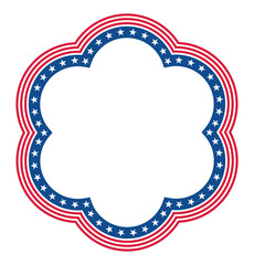 Flower Frame with Stars and Stripes