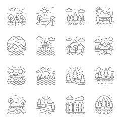 monochrome landscape illustration