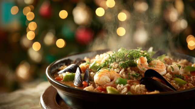 Guacho de Mariscos Seafood Stew with Rice and Vegetables