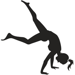 Gymnast landing flip silhouette