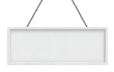 Blank hanging sign ready for your message, perfect for business promotions, announcements, or branding opportunities