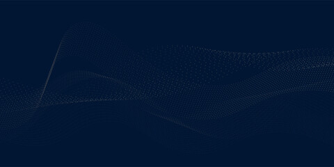 Vector art deco line wave pattern, gold on blue elegant texture, abstract wavy shapes.