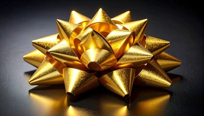 Golden gift bow detail,  radiant decoration