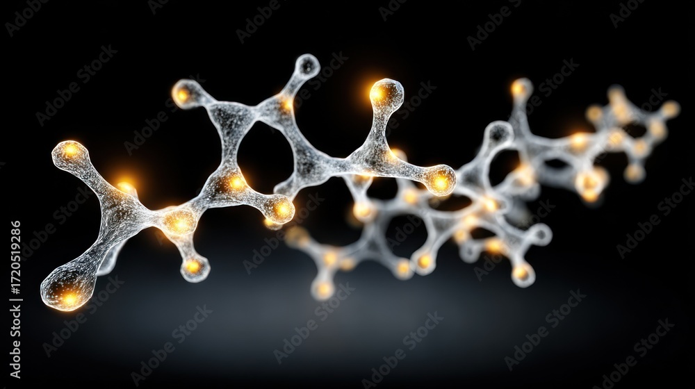 Poster microscopic polymer chain: a 3d visualization of molecular structure