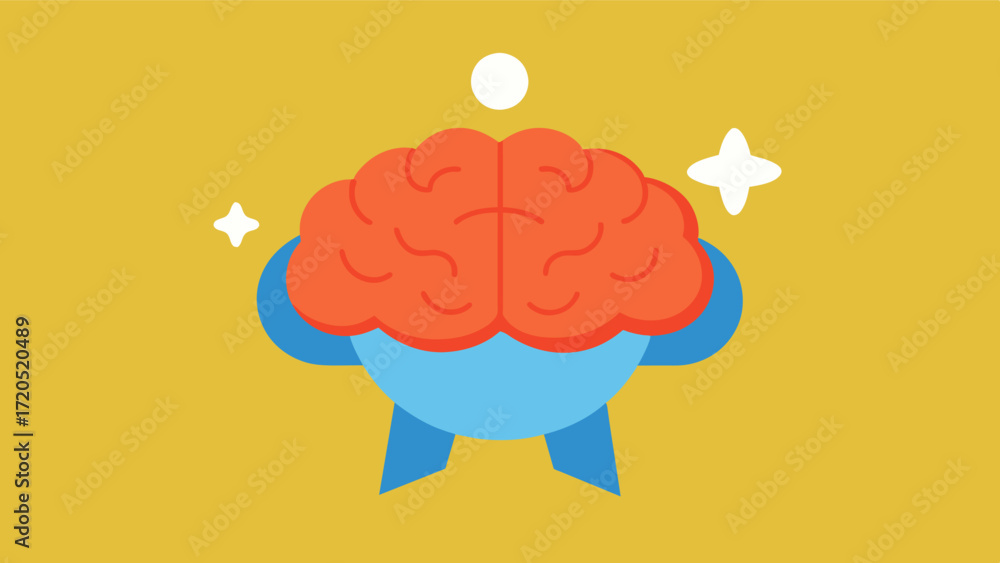 Aufkleber a depiction of a brain wearing a superhero cape with the title brain health supplements written abov