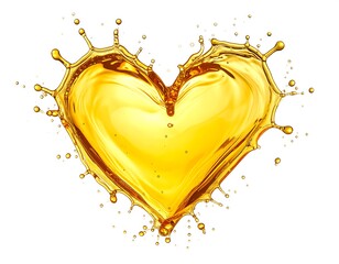 Golden Heart Splashing Liquid Art