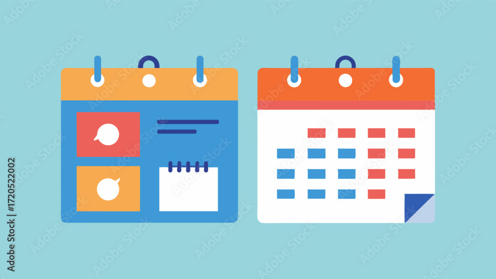 Leinwandbilder a comparison between a standard calendar and a personalized memory calendar with the personalized on