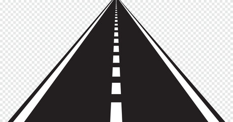 Road or asphalt highway concept with horizon perspective. Vector illustration.