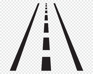 Road or asphalt highway concept with horizon perspective. Vector illustration.