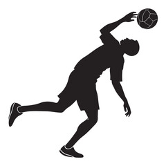 Soccer player chest trapping ball silhouette