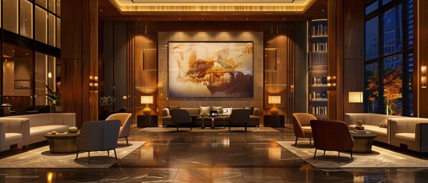 Luxury hotel lobby interior design