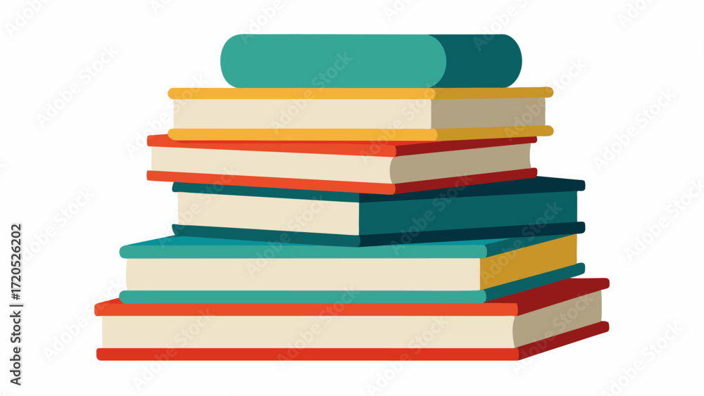 Aufkleber a stack of books with the top books prominently displayed and easily accessible gradually decreasing