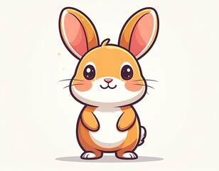 A simple rabbit mascot character