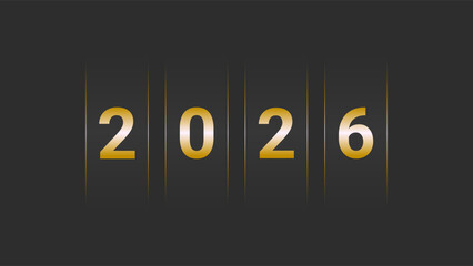 Elegant 2026 new year background. Golden black luxury design