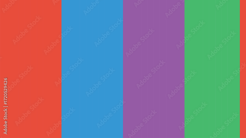 Poster color block palette with complementary and analogous colors in vertical stripes creating a modern an